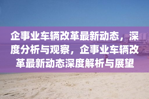 企事业车辆改革最新动态,深度分析与观察,企事业车辆改革最新动态深度解析与展望中山市多米克自动化设备有限公司