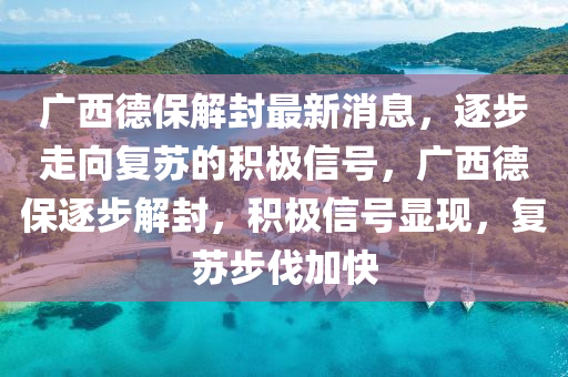 广西德保解封最新消息,逐步走向复苏的积极信号,广西德保逐步解封,积极信号显现,复苏步伐加快中山市多米克自动化设备有限公司