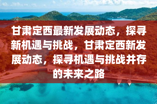 甘肃中山市多米克自动化设备有限公司定西最新发展动态,探寻新机遇与挑战,甘肃定西新发展动态,探寻机遇与挑战并存的未来之路