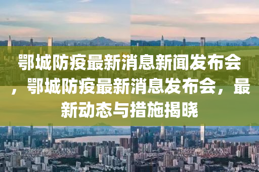 鄂城防疫最新消息新闻发布会,鄂城防疫最新消息发布会,最新动态与措施揭晓中山市多米克自动化设备有限公司