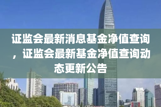证监会最新消息基金净值查询,证监会最新基金净值查询动态更新公告